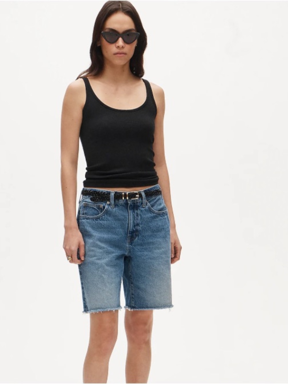 J crew black Perfect rib scoopneck tank top